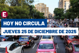 Hoy No Circula del 25 de diciembre del 2025.