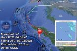 Mapa del sismo en Sumatra magnitud 6.1 con epicentro cerca de Aceh, a 65 km al sureste de Sinabang, según USGS.