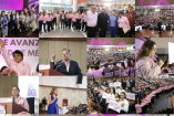 Mujeres sindicalistas de la CROC reunidas en auditorio durante toma de protesta de Avanzamos Promoción Social en Ciudad de México.