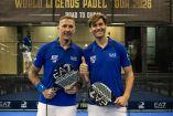 Marco Materazzi y Fernando Llorente en el EA7 World Legends Padel Tour de Nueva York.