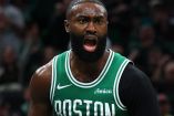 Jaylen Brown durante uno de los juegos de la serie contra Filadelfia.