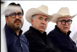 En la imagen, el alcalde con licencia de Culiacán, Juan de Diós Gámez; el senador Enrique Inzunza, y el gobernador con licencia de Sinaloa, Rubén Rocha.