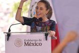 Claudia Sheinbaum defendió a López Obrador y entregó obras de protección contra inundaciones del Río Bobos en Veracruz, acompañada por Rocío Nahle y Conagua.