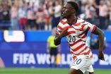 Folarin Balogun convirti´el 2-0 y 3-0 de Estados Unidos en el primer tiempo frente a Paraguay.