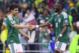 Gilberto Mora y Julián Quiñones celebran gol de México durante el Mundial 2026.