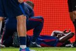 Jesse Bisiwu apenas pudo estar 10 minutos en el terreno de juego antes de salir debido a la lesión.