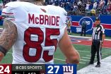 Este fue el momento en el que el oficial Jeff Seeman se dirigió con insultos al ala cerrada Trey McBride durante el partido entre los Arizona Cardinals y los New York Giants.