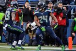 Lynch recibió una sanción por 11.000 dólares por hacer un gesto similar en el triunfo de Seattle sobre Arizona el 21 de diciembre. (AP)