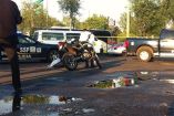 En el percance se vieron involucrados dos policías en moto que circulaban por Calzada Ignacio Zaragoza. Foto Arturo García 
