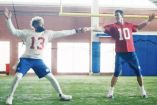 Así se mostró la pareja ofensiva de los Gigantes en un comercial que vio la luz en el pasado Super Bowl (Captura de pantalla)