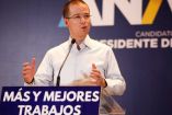 El candidato de la coalición Por México al Frente, Ricardo Anaya, en conferencia. 
