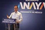 El candidato a la Presidencia, Ricardo Anaya, en conferencia. 