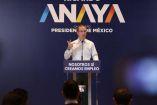El candidato a la Presidencia, Ricardo Anaya, en conferencia.