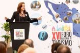 La candidata a la presidencia, MArgarita Zavala, durante el Foro Nacional de Turismo.
