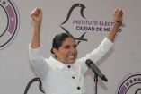Alejandra Barrales, candidata de la coalición ‘Por la Ciudad al Frente’, en el tercer debate chilango