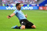 Luis Suárez en el triunfo de Uruguay ante Rusia (Reuters).