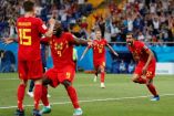 Chadli corre a festejar con Meunir y Lukaku, quienes tejieron la jugada del gol del triunfo frente a Japón (Reuters)
