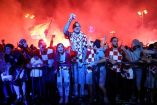 Croacia festeja su pase a la final en la plaza Ban Jelacic (Fotos Reuters).