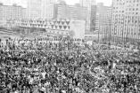 El 28 de septiembre de 1968 se publicó la información de la concentración en la Plaza de las Tres Culturas, en Tlatelolco, la última antes de la matanza del 2 de octubre. Fotos: Archivo Histórico Excélsior