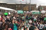Las presentes exigen una educación sexual científica y laica, y un aborto legal, libre, seguro y gratuito. Foto: José Antonio García