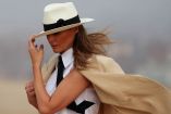 Melania Trump, durante su visita a las pirámides de Egipto (Reuters)