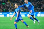 Nicolo Barella festeja su primer gol con la selección mayor de Italia (Fotos: AP)