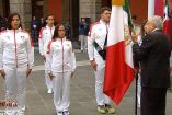 El presidente Andrés Manuel López Obrador encabezó el abanderamiento de la Delegación Mexicana que participará en los XVIII Juegos Panamericanos de Lima 2019. Imagen: Captura de video