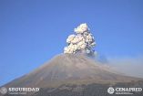 El Volcán Popocatépetl ha presentado 127 exhalaciones. Foto: Vía @PC_Estatal