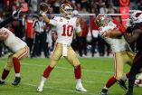 Garoppolo pasó para 317 yardas y cuatro touchdowns. (AP)