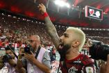 Gabriel del Flamengo de Brasil tras el pase del equipo a la final de la Copa de Libertadores (AP)