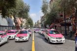 Un grupo de taxistas libres realizaron una caravana hacia el Zócalo. Foto: Jorge González 