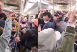 Olvidan la covid-19 y así se pelean en vagón del Metro