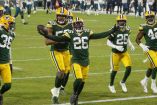 Aaron Jones comandó la victoria de Green Bay. (AP)