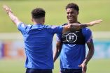 Marcus Rashford y Jadon Sancho durante el entrenamiento de Inglaterra en St. George's Park (Reuters)