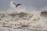 Las condiciones eran mejores en la competencia de surf en Chiba
