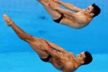 Juan Celaya se dice no satisfecho porque tenían todo para colgarse el bronce en el trampolín 3 metros sincronizados (AP)