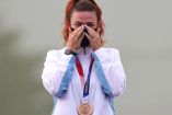 Alessandra Perilli ganó la medalla de bronce en tiro deportivo (Foto de Reuters)