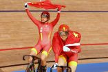 La dupla de China dominó la prueba de velocidad en el velódromo. (Reuters)