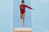 Alexa Moreno finalizó en la cuarta posición en la final del salto de caballo en los Juegos Olímpicos de Tokio 2020 (AP)