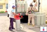 Aspectos de la venta piloto del Gas Bienestar en Iztapalapa. Foto: Cortesía Imagen Televisión