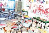  Las escuelas vandalizadas siguen siendo otro reto para el retorno a clases. Foto: Archivo