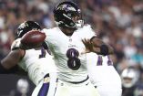 Lamar Jackson está en duda para enfrentar a los Broncos de Denver. (Reuters)