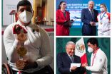El presidente Andrés Manuel López Obrador al entregar a atletas olímpicos y paraolímpicos estímulos económicos por su participación en Tokio 2020. Fotos: Cuartoscuro/ Presidencia