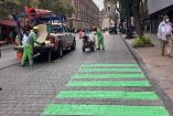 La ciclovía es instalada por la Secretaría de Obras y Servicios, la Secretaría de Movilidad y la Autoridad del Centro Histórico.