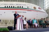 El 27 de julio el presidente Andrés Manuel López Obrador dio su conferencia matutina en el 6/o Grupo Aéreo de la Zona de Hangares del AICM para exponer el tema de la venta del avión presidencial. Foto archivo: Cuartoscuro