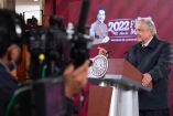 El presidente Andrés Manuel López Obrador durante su tradicional conferencia matutina en Palacio Nacional. Foto: Presidencia