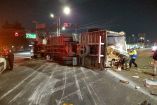 Exceso de velocidad provoca volcadura de camión tipo Torton en calzada Vallejo.