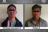 Christian Giovanni “N” “El Coreano” y Felipe “N” fueron detenidos. Foto: FGJEM