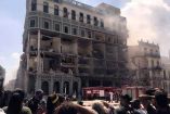Cuerpos de emergencia laboran tras la explosión en el Hotel Saratoga. Foto: @Mi_Cuba_Libre