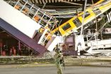 Un tramo del viaducto elevado cayó a las 22:11 horas del 3 de mayo de 2021 cuando un tren circulaba hacia Tláhuac. Foto: Archivo/Karina Tejada